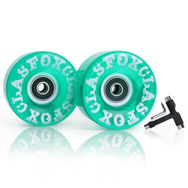 CLAS FOX 78A Indoor or Outdoor 65x35mm Quad Roller Skate Wheels with ABEC9 Bearings 8 Pcs Green