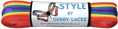 Derby Laces Style Wide 10mm Waxed Lace for Roller Skates Hockey Skates Boots and Regular Shoes
