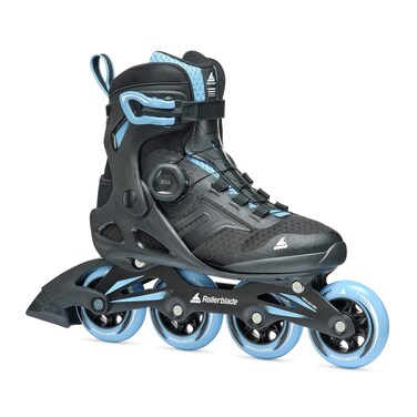 Rollerblade Rollerblade Macroblade 84 BOA Womens Adult Fitness Inline Skate Black  Powder Blue Performance Inline Skates RB SKATES