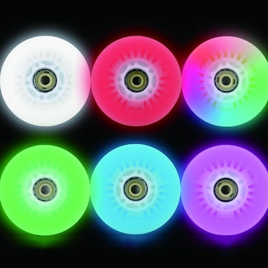 FYANER Light up Inline Skate Wheels  Roller Blade Wheels 76mm80mm with Bearings ABEC9 for Indoor  Outdoor use 90A Luminescence Roller Blade Wheels 4Pack Colorful 76mm