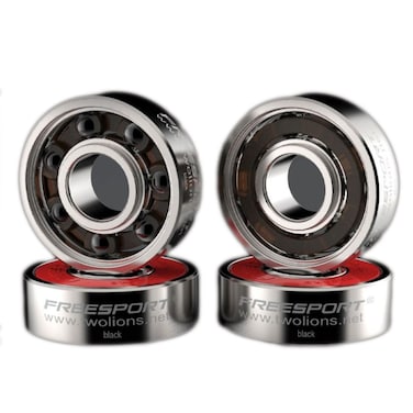TwoLions High Speed 608RS Stainless Steel Hybrid Black Ceramic Bearings for Inline Skates or Skateboard or Scooter or Quad Roller Skates Pack of 8