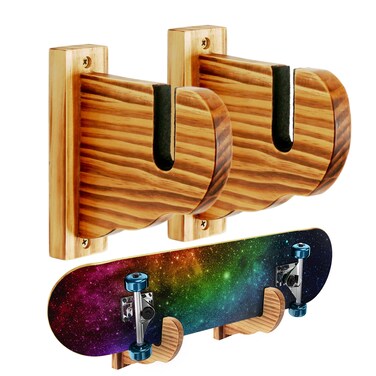 BiJun Skateboard Wall Mount Display Rack Skateboard Hanger Wall Mount Deck Display and Storage Longboard Deck Horizontal Display Stand
