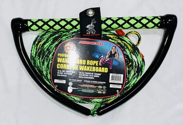 AIRHEAD Kwik Tek Watersports Wakeboard Rope 15 in Eva Squid Grip 65 Feet 16 Strand Low Stretch