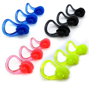 Zooshine 12 PCS Waterproof Swimming Nose Clip Silica Gel Swim Nose Plug for Kids and Adults with Bright Color