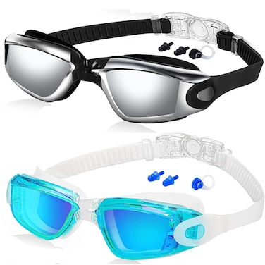 ALLPAIPAI Swim Goggles  Swimming Goggles  Pack of 2 No Leaking Anti Fog UV Protection Triathlon with Nose Clips  Ear PlugsSwim Goggles for Women Men Adult Youth Kids Child