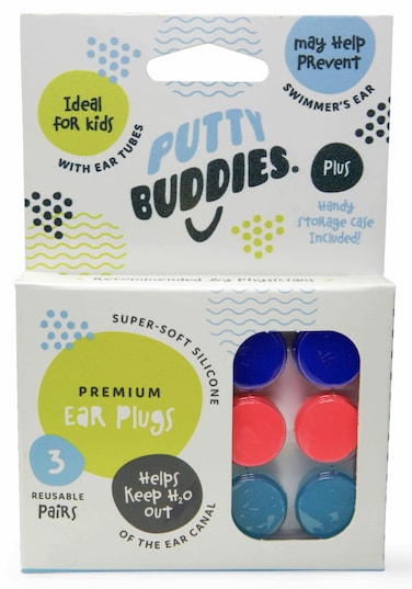 Putty Buddies Original Swimming Earplugs 3Pair Pack PurpleTealMagenta