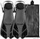 Sugaroom Swim Fins Open Heel Adjustable Snorkel Fins Diving Fins with Mesh Bag Snorkeling Gear Flippers Travel Size Short Flippers for Lap Swimming Scuba Dive Adult Men Women Kids