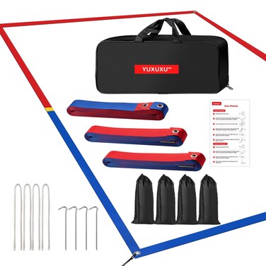 YUXUXU Professional Beach Volleyball Lines for Sand2 Inch Highly Visible AllWeather with Stainless Anchors  Sand Bags  Official Court 30 X 60Short Court 263 X 526