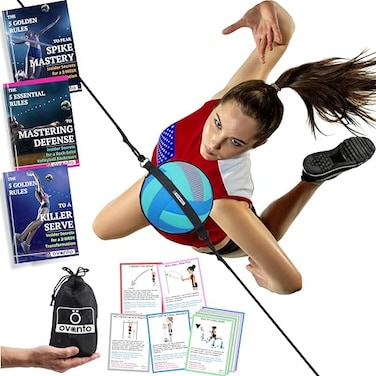 OVANTO Volleyball Training Equipment Aid  Solo Volleyball Equipment in 4 Styles to Serve Spike Set and Pass Like a Pro  Adjustable Volleyball Practice Equipment Gift for Beginners  Experts