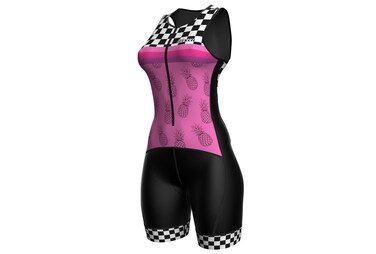 WIXEN Womens Triathlon Suit Sleeveless Tri Suit Padded Cycle Race Swim Bike Run Tri Suit Back Pockets