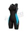 Zimco Cycle wear Elite Women Compression Triathlon Suit Skin Racing Tri Short Swim BlackAqua Medium