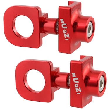 MUQZI 2pcs Bike Chain Tensioners Adjuster Aluminum Alloy Chain Tension for BMX Fixie Folding Bike Single Speed Bicycle Red