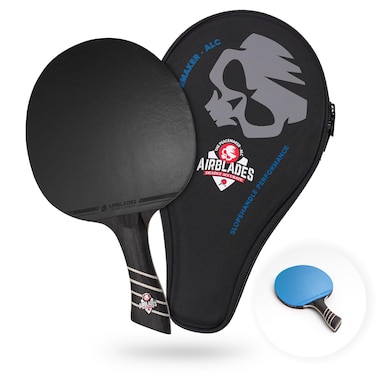 AirBlades The Peace Maker ALC  Boys Blue Professional Ping Pong Paddle  Carbon Fiber Table Tennis Racket Producing Maximum Spin  Control for All Levels  Hard Carry Case  Ergonomic Handle