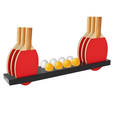 Game Room Ping Pong Paddle Storage Rack Table Tennis Racket Display Wall Mounted Holder for 6 Rackets and Balls Storage in Bar Room Office Break Ping Pong Accessories Set of 6 Paddles Organizer
