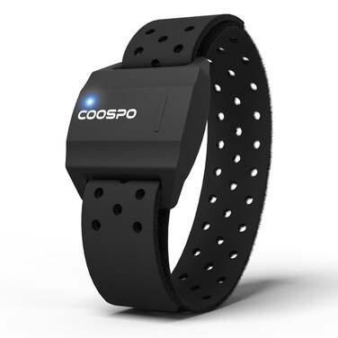 COOSPO Armband Heart Rate Monitor Bluetooth ANT HR Optical Sensor for Sport Rechargeable Dual Band IP67 HRM Compatible with PelotonWahooPolarStravaZwiftDDP Yoga