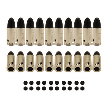 Nihowban 9MM Training Snap Caps Dry Fire Training Dummy Rounds Practice Safe Loading Firing 20pcs