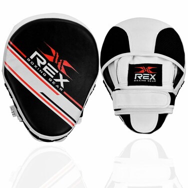 Rex Sports Boxing Focus Pad Pair Curved Pads Training Pads MMA Training Punching Pads Muay Thai Karate Training Padded Punching Coaching Pads