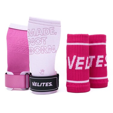 Velites I Quad Pro Handrips I Professional Cross Training or Gymnastics Gloves I All Surface I Use with Magnesium I Includes Free Bands Various