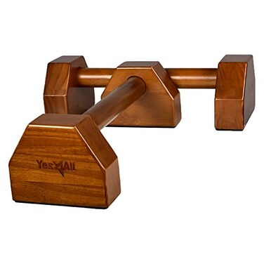 Yes4All Calisthenics WoodSolid Steel Parallettes Bars For Fitness Push Up  Dip  Heavy Duty NonSlip Dip Station Stand  Handstands Sturdy Gymnastics Bars Strength Training Parallel Bars