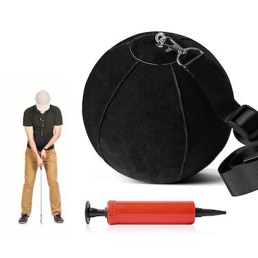FINGER TEN Golf Smart Ball Training Aid Impact Inflatable Balls with Air Pump Adjustable Lanyard Assist Teaching Posture Correction Trainer Aids for Men Women Beginner Golfer