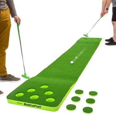 Gosports Battleputt Golf Putting Game 2On2 Pong Style Play With 11 Putting Green 2 Putters And 2 Golf Balls