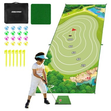 GOODLYSPORTS Golf Chipping Game 2023 Latest Battle Royale Golf  Integrated Design of Bag and MatVelcro Golf Chipping Game Golf Practice Mat Indoor Golf Game for Kids Office Backyard NO Club