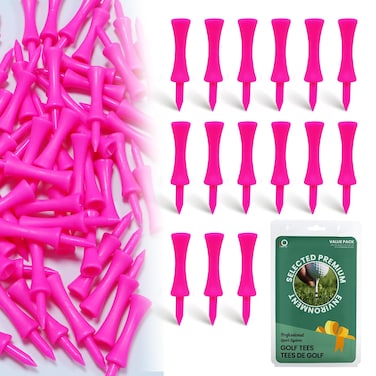 Amy Sport Golf Tees Step Down Plastic Unbreakable 50 Pack Reusable Bulk Professional Height Control Castle Tee for Practice