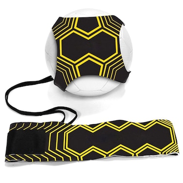 Bioamy Football Kick Trainer Soccer Training Aids Hands Free Throw Sole Practice Equipment for Kids and Adults with Adjustable Belt Elastic Rope Fits Ball 3 4and 5