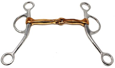 Equine Tom Thumb Double Rein 13cm Copper Mouth 18cm Cheek Training Horse Bit 35441