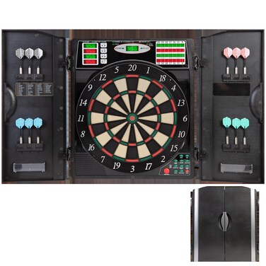 Arachnid Titanium 5400 Electronic Dartboard and Cabinet Black
