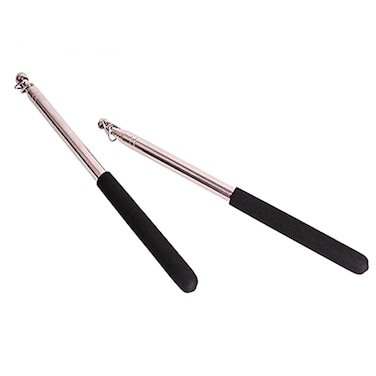 Nimiman 1 Pair Belly Dance Wings Sticks Portable Telescopic Stainless Steel Sticks Black