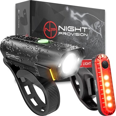New 2024 BX500 USBC Bike Light Set  Powerful Front and Back Lights 10hrs Max Rechargeable TypeC Bicycle LED Headlight Kit  18hr Max Taillight Accessories for Night Riding Cycling Safety