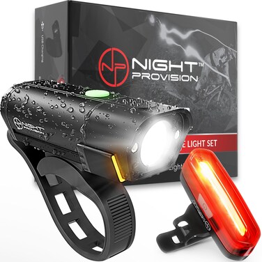 BX300 Rechargeable Bike Light Set  Powerful Front and Back Lights Bicycle Accessories for Night Riding Cycling Safety Best Headlight with USB Tail Rear for Adults Kids Men Women Road Mountain