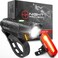 BX300 Rechargeable Bike Light Set  Powerful Front and Back Lights Bicycle Accessories for Night Riding Cycling Safety Best Headlight with USB Tail Rear for Adults Kids Men Women Road Mountain