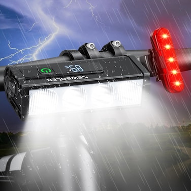 Bike Lights for Night Riding 10000 Lumen Bike Front Light with Digital Display USB Rechargeable Bicycle Light IPX5 Waterproof Bike Headlight for Adult Kid Mountain