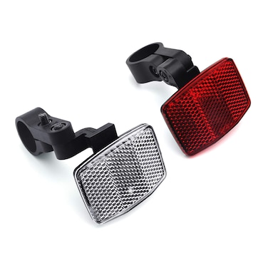 MFC PRO Quality KidsSmall Bike FrontRear Reflectors Kit for Handlebar and Seatpost REDWhite