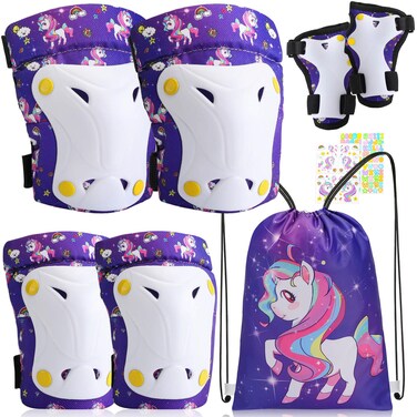 Unicorn Hunter Kids Protective Gear Set Unicorn Knee Pads for Kids 315 Years Wrist Guards Elbow Pads Set Kids Toddler Youth Girls Boys Knee Pads for Skateboard Scooter Roller Cycling Bike