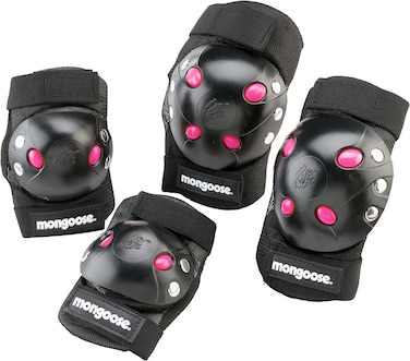Mongoose Kids BMX Bike Gel Knee and Elbow Pad Set MultiSport Protective Gear for Boys and Girls Age 8 and Up Kneesavers and Elbowsavers