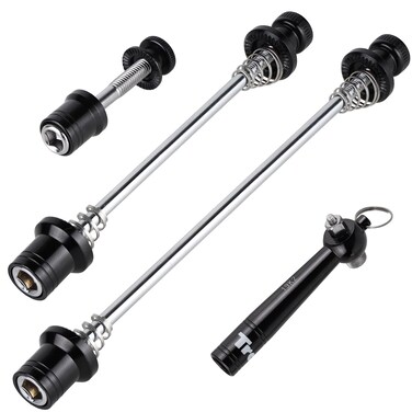 CyclingDeal Bike Bicycle Wheel Hub Non Quick Release Lock Skewers Set  Prevent Removing Wheels  Seatpost by Hands  with Tool
