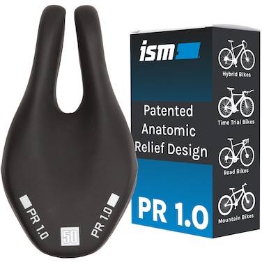 ISM PR Series Noseless Bicycle Seat  Anatomic Relief Bicycle Saddle for Hybrid Bikes Time Trial Bikes Road Bikes and Mountain Bikes  No Nose Bike Saddle for Reduced Numbness and Discomfort