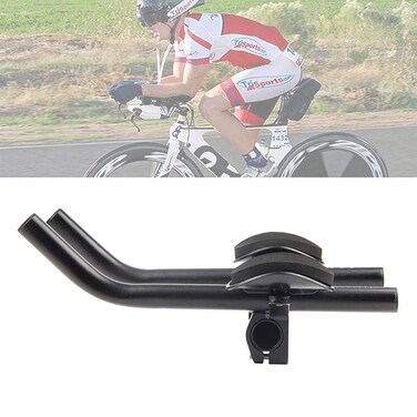 DRCKHROS TT Bars Bicycle Bike Handlebar Rest Bar Aluminum Alloy Black for Mountain Road Bicycle Bike Handlebars