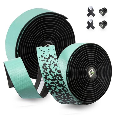 ROCKBROS Bike Handlebar Tape  Road Bicycle Bar Tapes 2 Roll PU Leather Surface EVA Foam Cycling Handle Bar Wraps with End Plugs