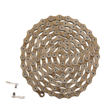 ZHIQIU FSC 9 Speed 116L Bicycle Chain SilverGold 12x11128Inch Compatible with 8 Speed Brown