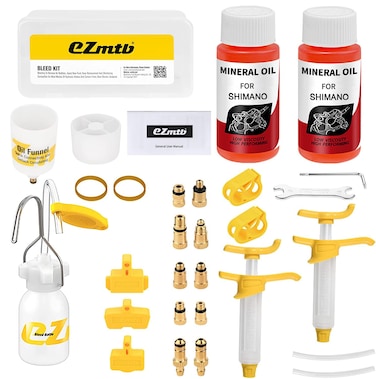 NEWBOLER Bleed Kit for Shimano Hydraulic Disc BrakesPro Bicycle Brakes Service Kit Bleed Set with Hydraulic Mineral Oil 120ml for Disc Brake Perfect Bleeding of The Bicycle Brake
