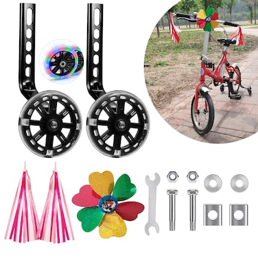 SunnySmile training wheels flash mute wheel bicycle stabiliser mounted Kit black2