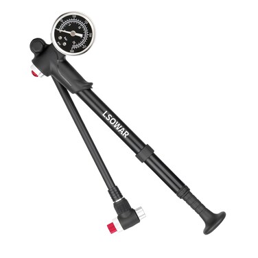 High Pressure Shock Pump  300 PSI Max MTB Bike Shock Pump for Fork  Rear Suspension with NoLoss Schrader Valve American Style