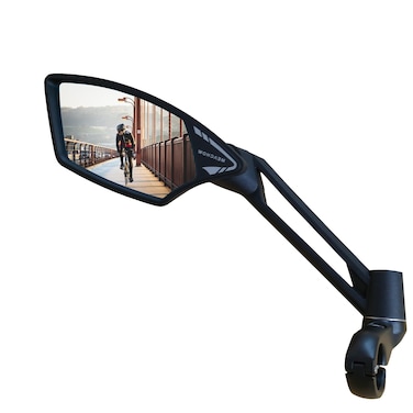 MEACHOW NEW Handlebar Bike Mirror Scratch Resistant Glass Lens UltraHD Ebike Mirror Bicycle Mirror Rotatable Safe Rearview Mirror Silver Left Side ME011LS