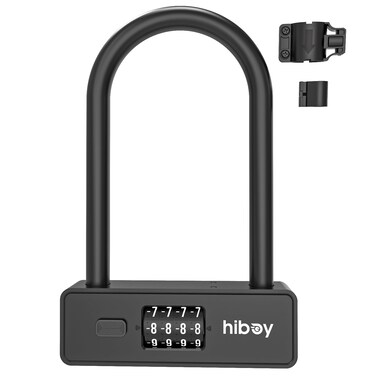 Hiboy Bike Combination ULock AntiTheft Security Bicycle Lock with Mounting Bracket 10mm Steel Shackle ULock for Scooters  Bikes