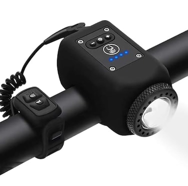 LESOVI Electric Bike Horn Bike Light 2 in 1 110 dB Bicycle Horn 5 Sound Modes with Rechargeable Battery Waterproof Bicycle Light with Horn for Kids Boys Adults Mountain Bike