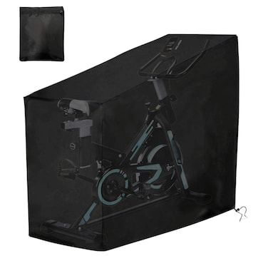 Xuuza 210D Excercise Bike Cover Upright Protective Spinning Bicycle Cover for Indoor  Outdoor Storage Waterproof Dustproof Cycling Cover Drawstring Polyester Fiber Cover with Storage Bag
